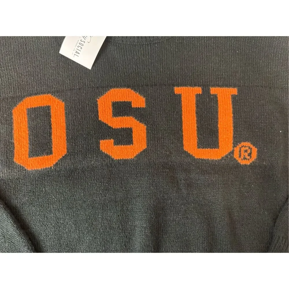 NWT Ohio State Buckeyes College Bold Black Officially Licensed Knit Thicker Swea